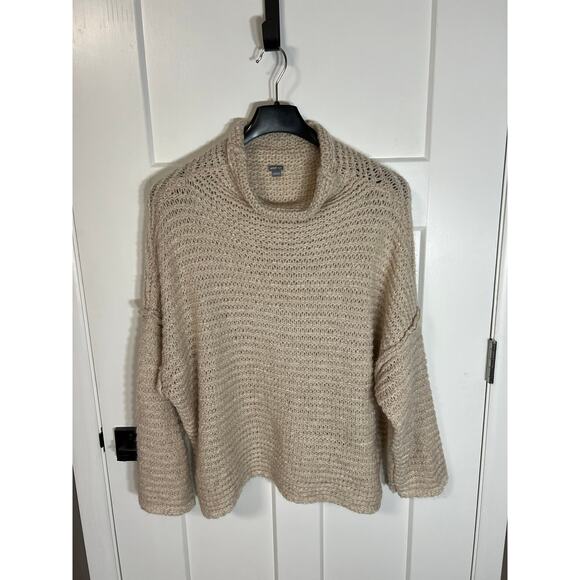 Aerie Open Knit Sweater Cowl Neck Cream Size‎ XL Extra Large Womens Long Sleeve - Picture 4 of 9
